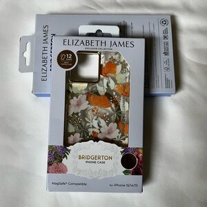 Elizabeth and James Bridgerton Floral Phone Case - Orange and White